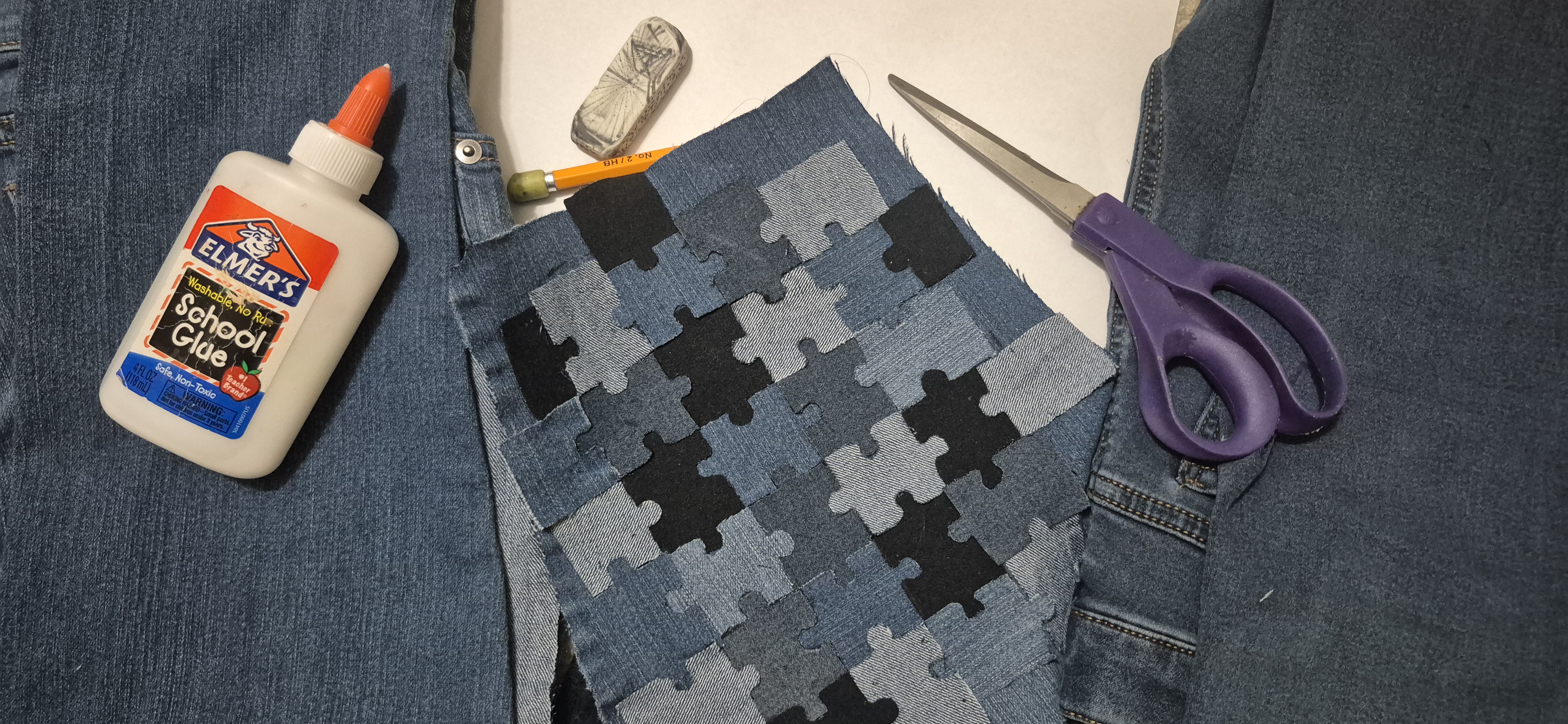 picture one of jeans purse progress